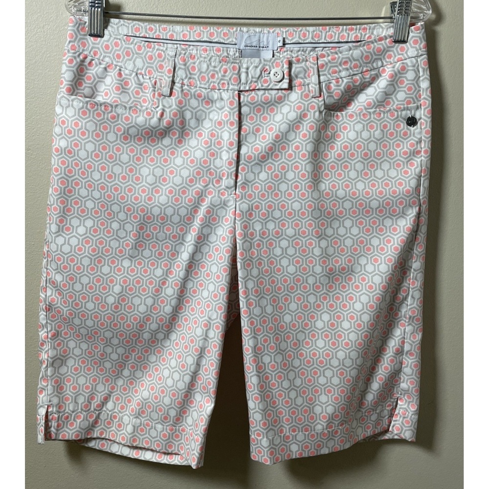 Cracked Wheat Womens Size 10 Lot Of 2 Golf Shorts 34"x10" Flat Front Stretch